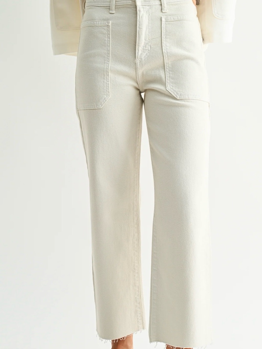 JUST BLACK DENIM SEA SALT HIGH RISE UTILITY WIDE LEG PANT